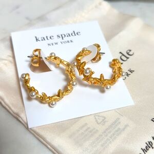NWT Kate Spade Sea Star Starfish Summer Hoop Earrings